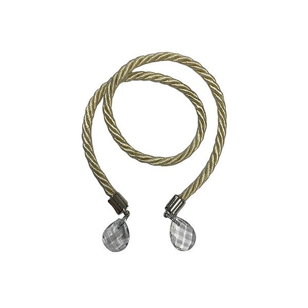 Cordão Decorativo Com Pingente Gota - Champanhe Com Prata - 33,5cm - 1 unidade - Rizzo
