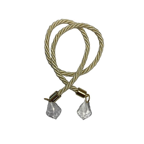 Cordão Decorativo Com Pingente Pião - Champanhe Com Ouro - 33,5cm - 1 unidade - Rizzo
