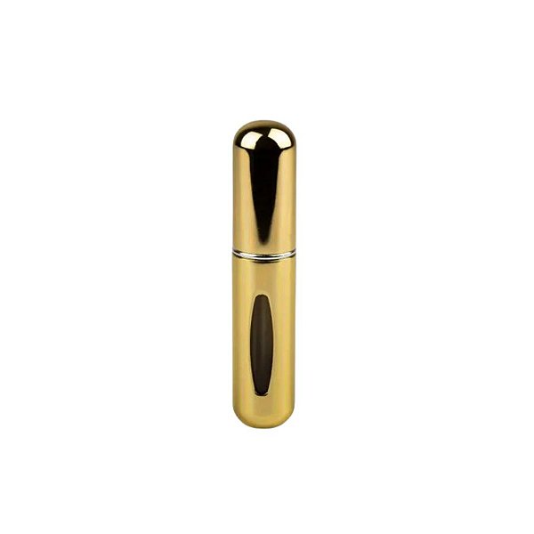Porta Perfume de Vidro Portátil - Dourado - 5ml - 7,5cm - 1 unidade - Rizzo