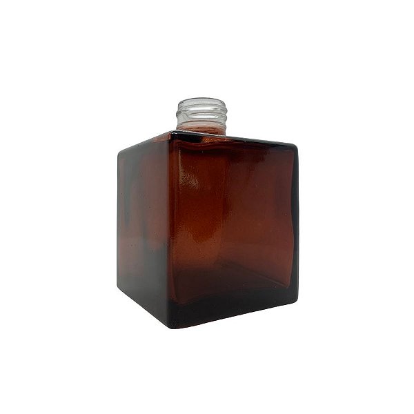 Frasco Para Perfumaria de Vidro Liverpool Cubo - Marrom - 250ml - Rosca 28/410 - 1 unidade - Rizzo