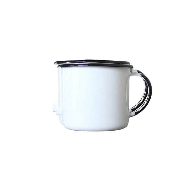 Caneca Esmaltada 08 - Branco - 370ml - 8x7.6cm - 1 unidade - Rizzo