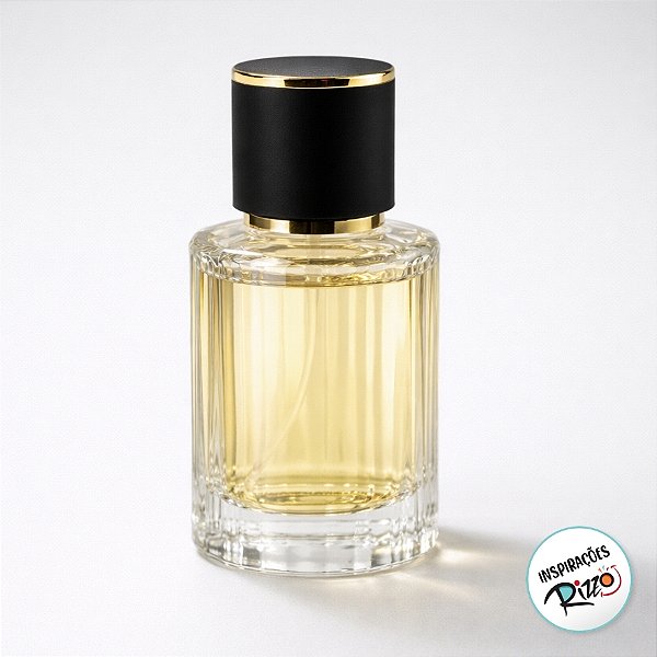 Frasco para Perfumaria de Vidro com Válvula Spray Dourada Tampa Luxo Preta  - 50ml - 1 unidade - Rizzo