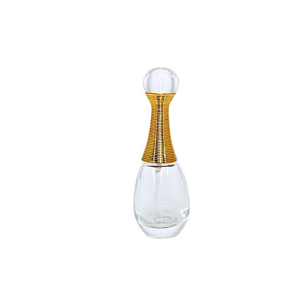Frasco para Perfumaria de Vidro Gota Com Válvula Spray Ouro - 50ml - 1 unidade - Rizzo