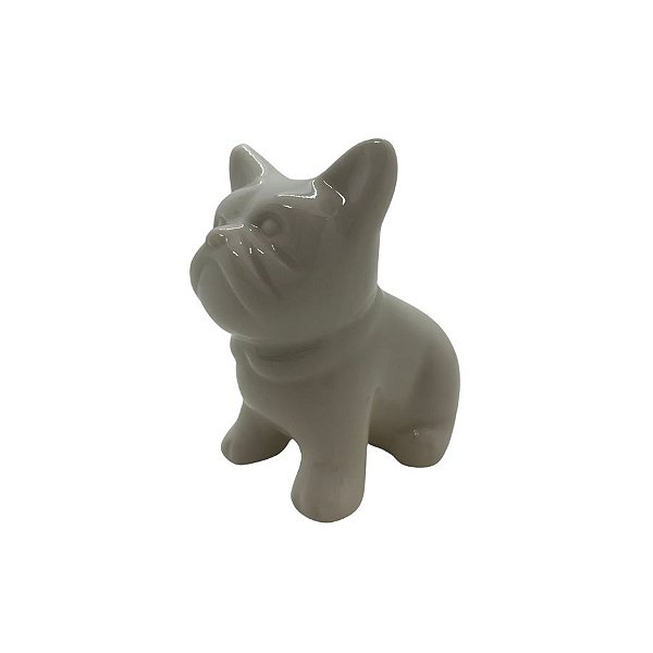 Cachorro Decorativo de Cerâmica - Branco - 7,6x6,4x3,8cm - 1 unidade - Rizzo