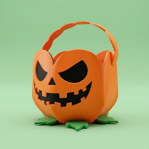 Enfeite Decorativo De Halloween - Cestinha Abóbora - 12x9cm - 3 unidades - Rizzo