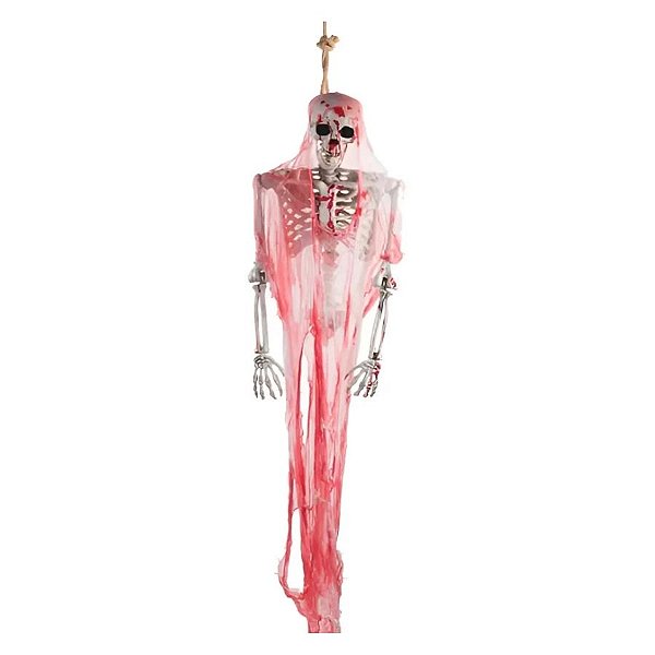 Enfeite Decorativo de Halloween - Fantasma Esqueleto com Sangue - 1,50x38cm - 1 unidade - Rizzo