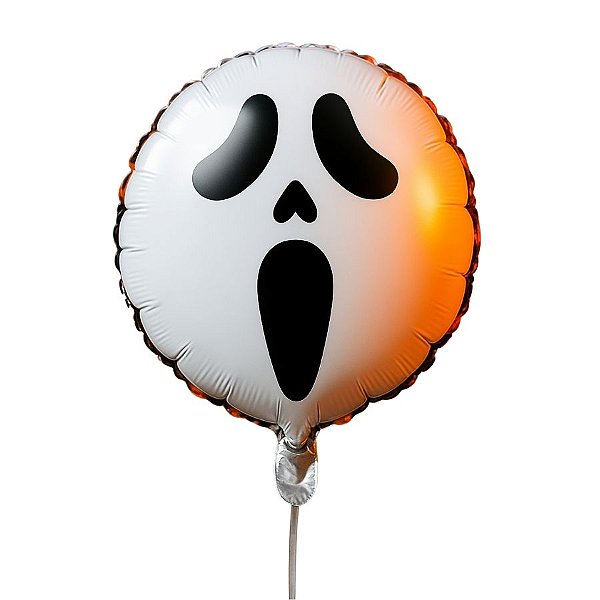 Balão de Festa Microfoil 18" 45cm - Crânio Branco Hallowen - 1 unidade - Rizzo