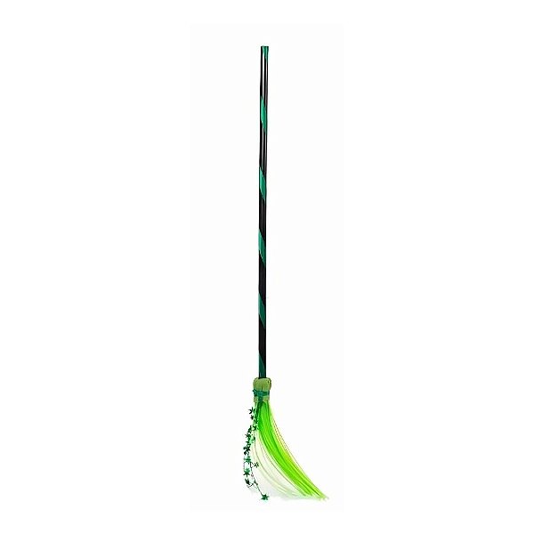 Enfeite Decorativo De Halloween - Vassoura Verde Neon - 98cm - 1 unidade - Rizzo