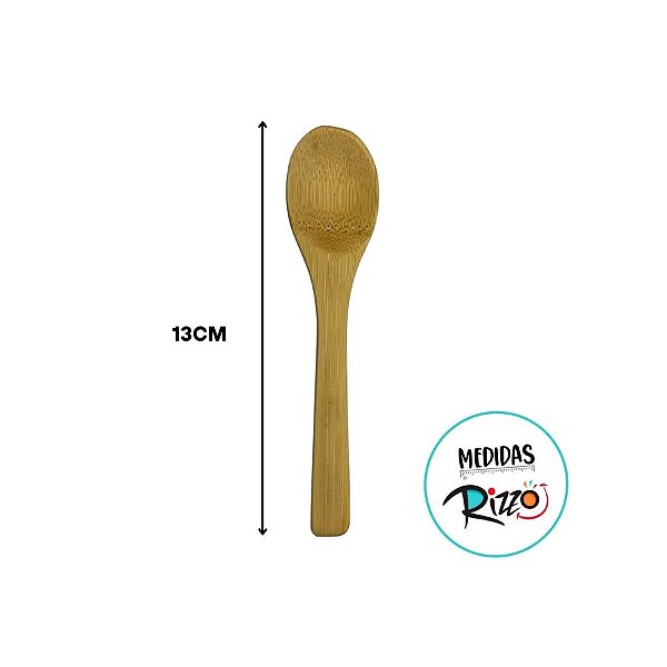 Colher De Bambu Premium - 13cm - 6 unidades - Rizzo