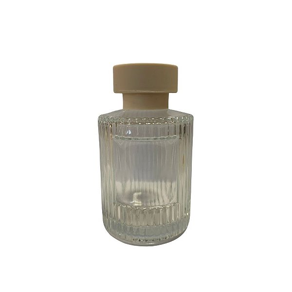 Frasco Difusor De Vidro Com Tampa Branca - Rosca 28 - 150ml - 6x10,5cm - 1 unidade - Rizzo