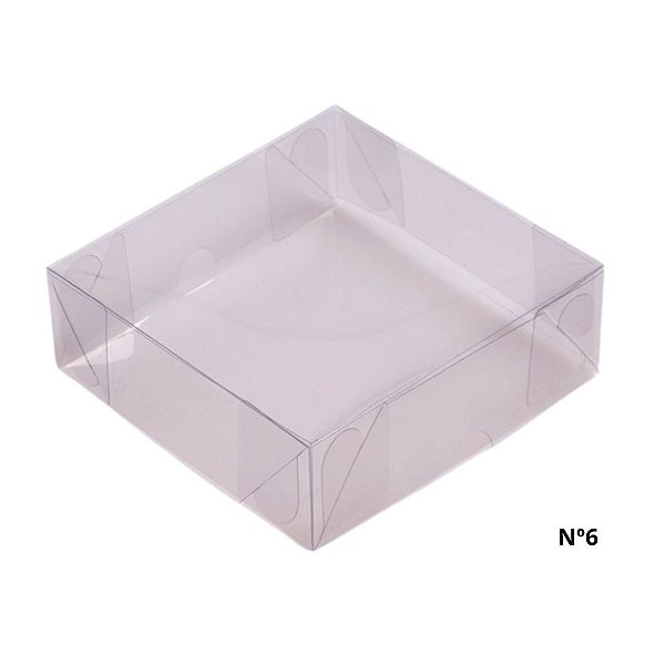 Caixa Transparente De Acetato Quadrada Nº6 - 16x16x4cm - 10 unidades - Rizzo