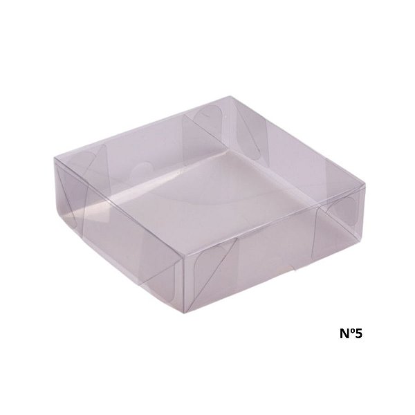 Caixa Transparente De Acetato Quadrada Nº5 - 14x14x4cm - 10 unidades - Rizzo