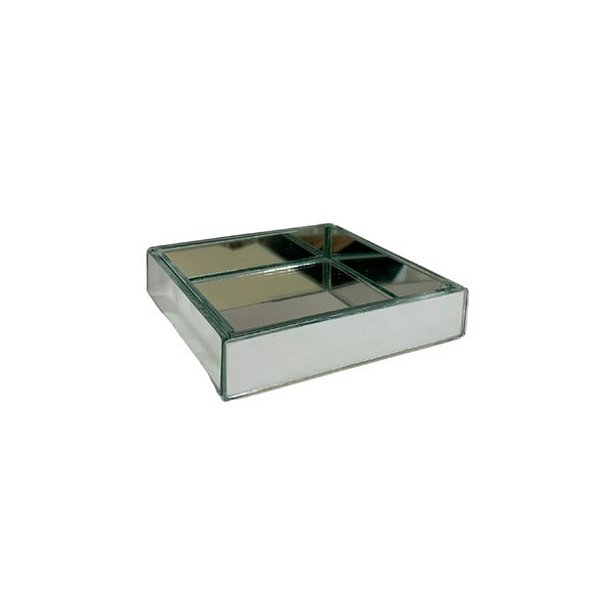 Bandeja Caixa Quadrada - Espelho - 10x10cm - 1 unidade - Rizzo
