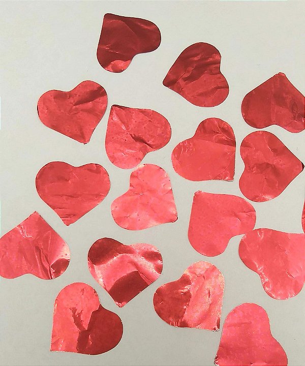 Confete Coração Vermelho Metalizado para Balão - Estilo e Festas Rizzo Festas