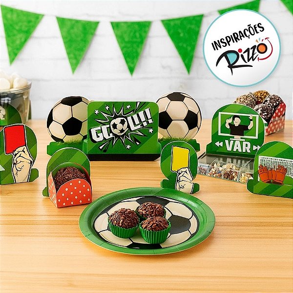 Decoração de mesa - Futebol - 8 unidades - Rizzo