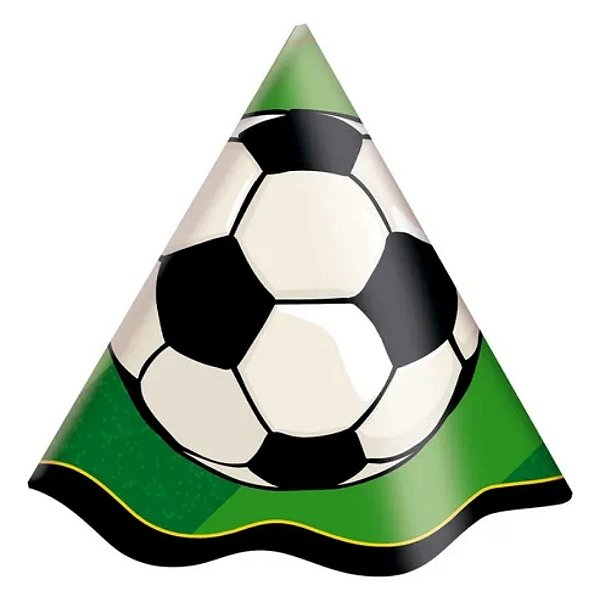 Chapéu de Aniversário - Futebol - 14,5x17,5cm - 8 unidades - Rizzo