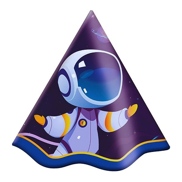 Chapéu de Aniversário - Espaço - 13,5x17,5cm - 8 unidades - Rizzo