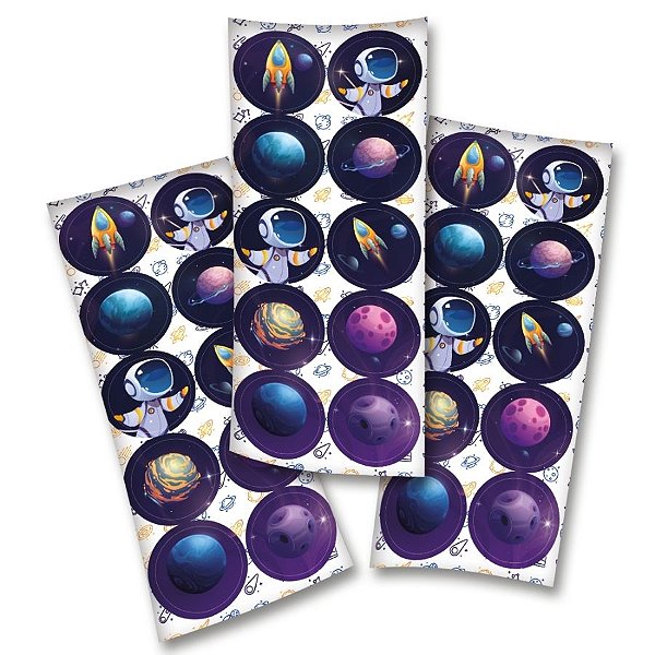 Adesivo Redondo - Espaço - 3,9x3,9cm - 30 unidades - Rizzo