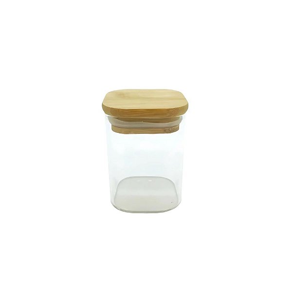 Pote De Vidro Hermético Com Tampa De Bambu - 6x10,5cm - 270ml - 1 unidade - Rizzo