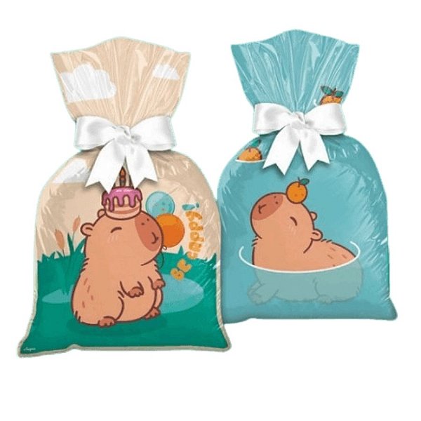 Sacola Plástica - Capivara - 14x27cm - 8 unidades - Rizzo
