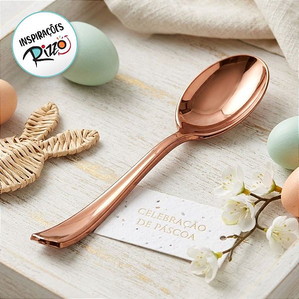 Colher de Sobremesa Premium Rose - 13cm - 8 unidades - Rizzo