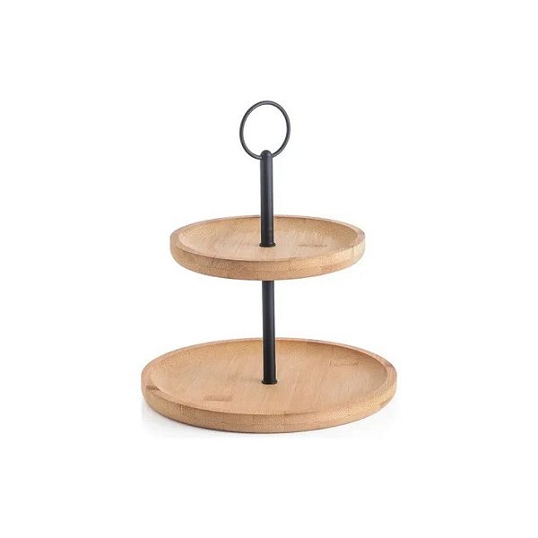 Suporte Para Doces De Bambu 2 Andares Minuet - 20x23,5cm - 1 unidade - Rizzo