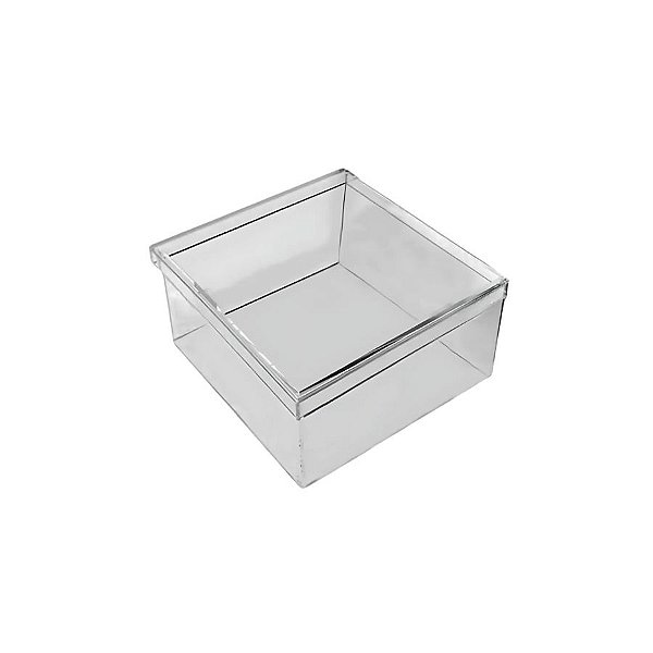 Caixa Acrílica Quadrada Transparente - 19,6x19,6x9,5cm - 1 unidade - Rizzo