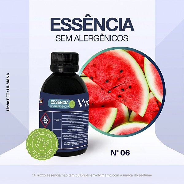Essência Watermelon Concentrada para Perfumaria e Animais N°06 - 100g - Allergen Free - 1 unidade - Vya - Rizzo