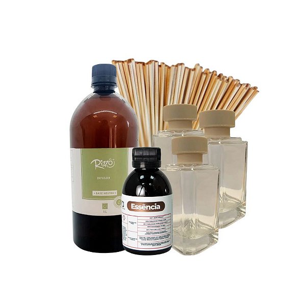 Kit Para Difusor Artesanal Iniciante Com Essência Fresh - 1 unidade - Rizzo