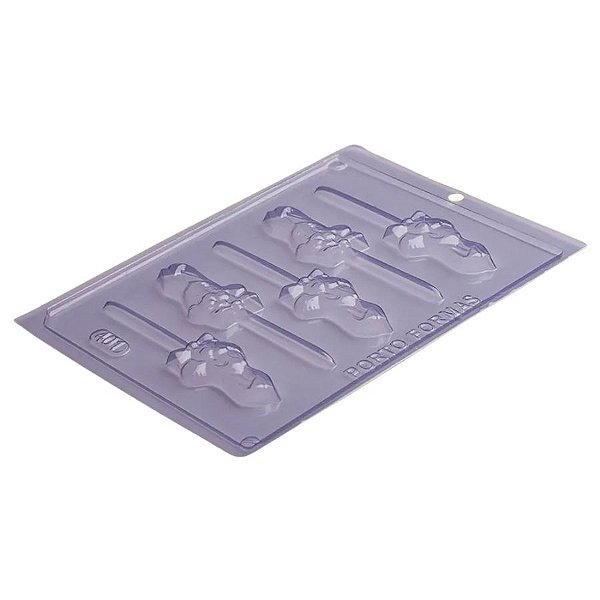 Forma de Acetato Pirulito Coelho Dentão - Ref.401 - 1 unidade - Porto Formas - Rizzo