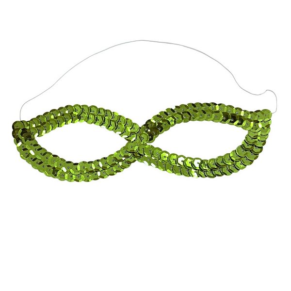 Máscara de Carnaval Infantil De Lantejoula - Verde Limão - 1 unidade - Rizzo