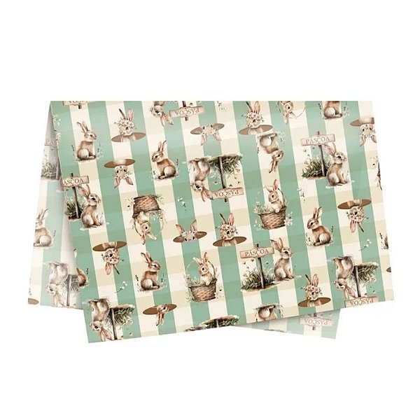 Papel de Seda - 45x69cm - Doce Páscoa Verde - 25 unidades - Cromus - Rizzo