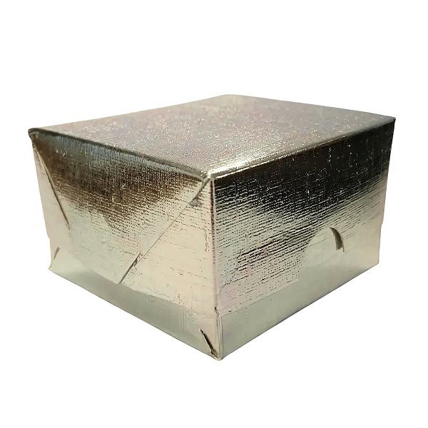 Caixa Para Doces Texturizada - Prata - 7x7x3cm - 10 unidades - Assk - Rizzo
