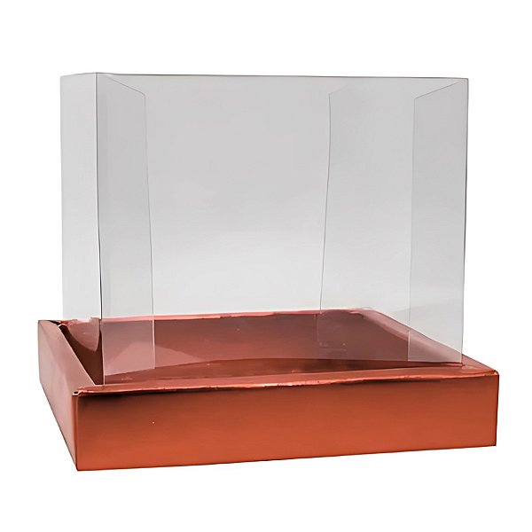 Caixa Para Bolo Texturizada Com Tampa 250g - Cobre - 12x12x12cm - 5 unidades - Assk - Rizzo