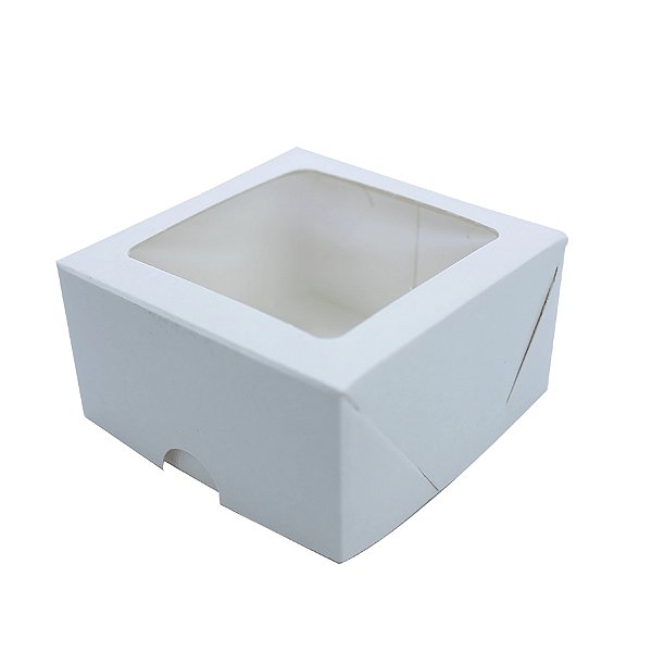 Caixa Para Doces Com Visor - Branco - 8x8x4cm - 10 unidades - Assk - Rizzo