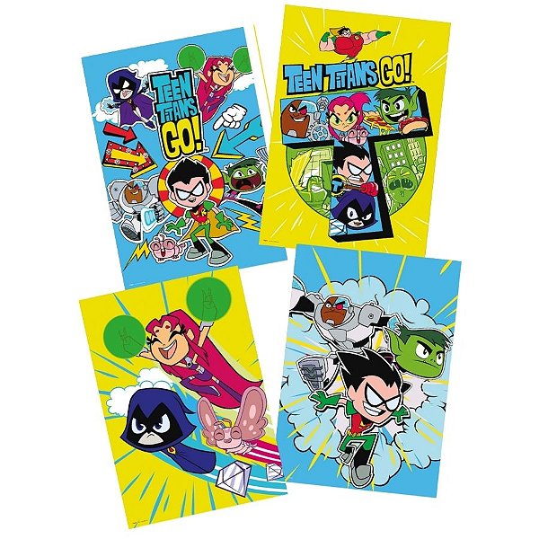 Cartaz Decorativo - Jovens Titãs GO! - 31x45,5cm - 4 unidades - Regina - Rizzo
