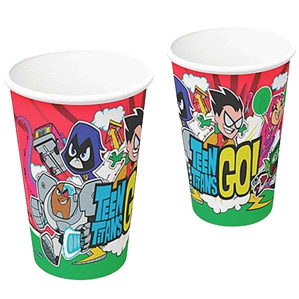 Copo de Papel - Jovens Titãs GO! - 200ml - 6,5x9,5cm - 8 unidades - Regina - Rizzo