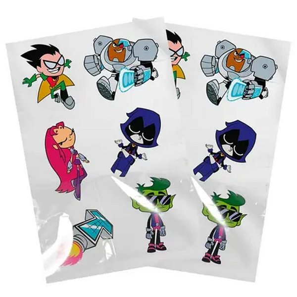 Tatuagem de Pele - Jovens Titãs GO! - 12 unidades - Regina - Rizzo