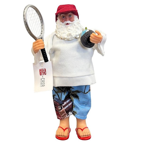 Papai Noel Decorativo Em Pé - Tenista - 27cm - 1 unidade - Rizzo