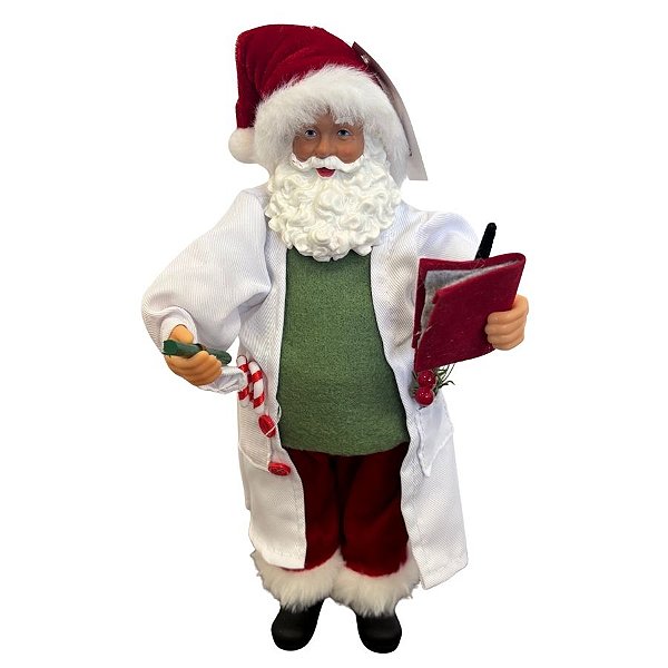 Papai Noel Decorativo Em Pé - Médico - 28cm - 1 unidade - Rizzo