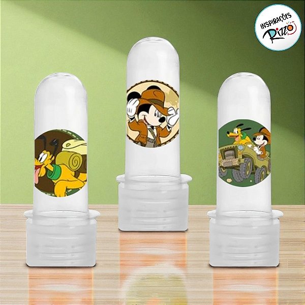Kit Mini Tubete e Adesivo Lembrancinha Festa Mickey Safari - 30 unidades - Disney Original - Rizzo