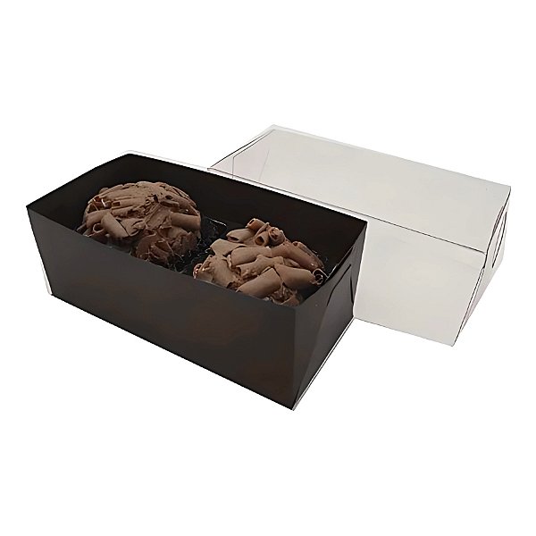 Caixa Retangular Tampa PVC - Fundo Café - 8x4x3cm - 20 unidades - CAC - Rizzo