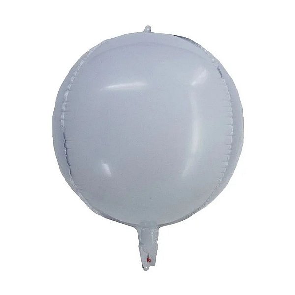 Balão de Festa Metalizado 60" 150cm - Órbita 4D Branco - 1 unidade - Rizzo