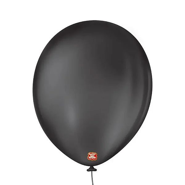 Balão de Festa Látex Liso - Preto Ébano - Balões São Roque