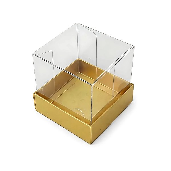Caixa Mini Bolo PP (4x4x4cm) Ouro - 10 unidades - Assk - Rizzo