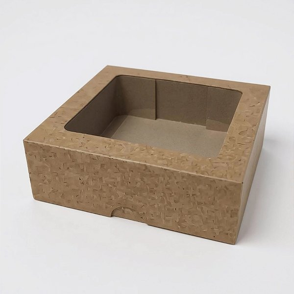 Caixa 9 Doces com Visor PV12 (12x12x4cm) Kraft - 20 unidades - Rizzo