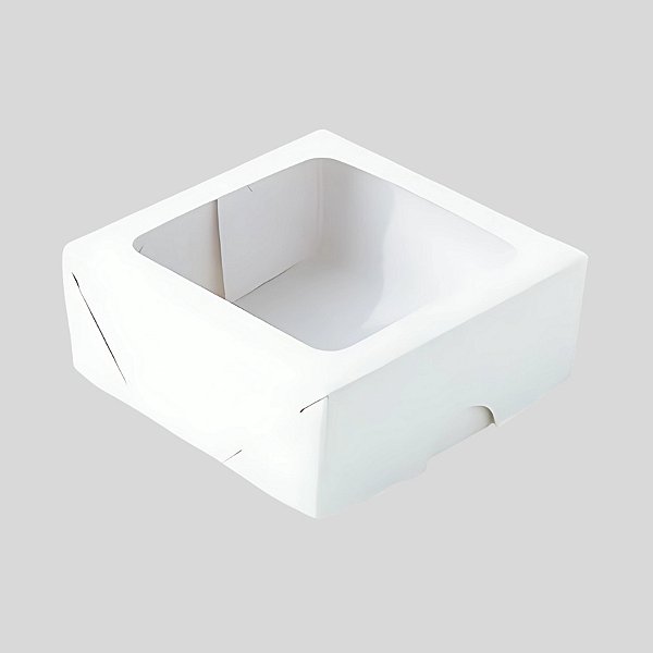 Caixa com Visor PC8 Branca - 8x8x4cm - 10 unidades - Rizzo