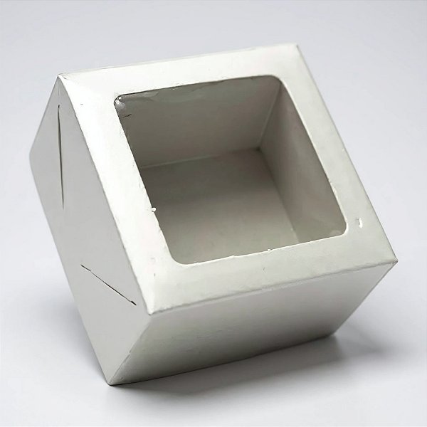 Caixa Para Doce com Visor VC7 Prata - 7x7x4cm - 20 unidades - Rizzo