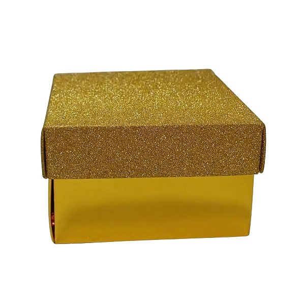 Caixa Dourada Quadrada Com Glitter - 6x6x4cm - 12 unidades - artlille - Rizzo