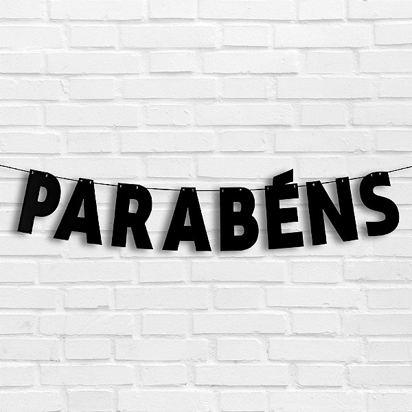 Faixa Parabéns - Festa Colors Preto - 72x15,5cm - 1 unidades - Regina Festas - Rizzo